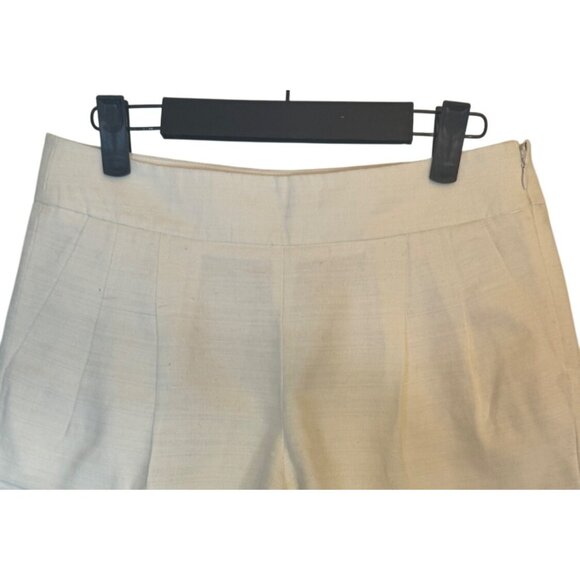 2/$30 J.Crew Size 0 Cream Linen & Cotton Blend Pleated Shorts - Picture 3 of 13